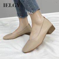 IELGY Peas shoes female r square head womens shoes single shoes grandma shoes comfortable