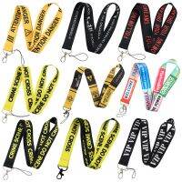 YQ1221 Warning Sign Keychain Lanyard VIP Phone Rope Crime Scene Neck Straps For Keys USB Pendants Cord Hang Rope Lariat Jewelry