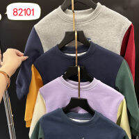 เสื้อผ้าเด็ก 2023 ฤดูใบไม้ร่วงรุ่นใหม่ G+ เสื้อสเวตเตอร์เด็กคอกลม Raglan สีตัดกัน ~82101