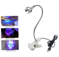 【Worth-Buy】 USB Ultraviolet Curing Lamp LED คอห่านสีขาวพร้อมแคลมป์ Fixtur