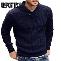 Cowl Neck Knitted Sweater Men Pullover Mens Long Sleeve Winter Sweaters Men Sueter Hombre Korean Style Slim Fit Male Pull Homme