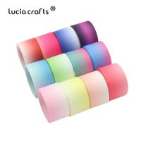 5yards  25mm Gradient Grosgrain Ribbons For Girl Bow Handcraft Wedding Party Packing Decor DIY Accessories S0501 Gift Wrapping  Bags