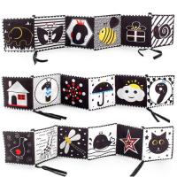 Black and White Baby Book High Contrast Soft Baby Books Baby Soft Cloth Book Crinkle Books Infant Toys for Boys Girls Newborn cosy