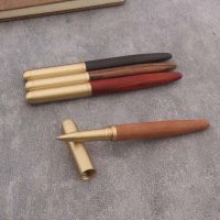 High Quality Copper WOOD RollerBall Pen brass Ebony spinning Red gold BALL POINT PEN Stationery Office school supplies Writing Pens