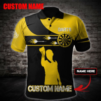 Print 2023 Newest 3d Darts Player Printed Polo Shirt Custom Name Team Funny Harajuku Streetwear Street Sleeveless Tees Fitness Tops Unisex summer polo