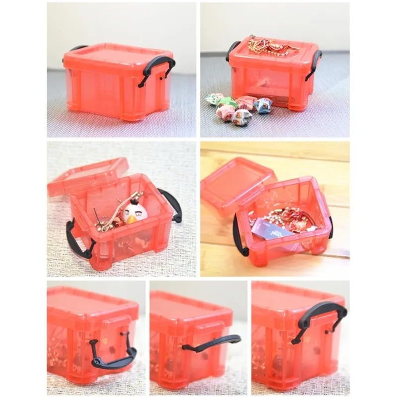 Mini Plastic Storage Box with Locking Lid Clear Plastic Organizer for Small  Crafts Stationery Jewelry Sewing Classroom 