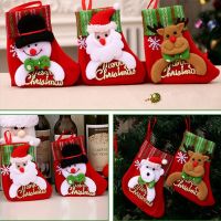 1Pc Home Decor Christmas Stockings Snowman Santa Elk Bear Printing Xmas Candy Gift Bag Xmas Tree Decoration Christmas Gift