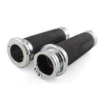 อลูมิเนียมรถจักรยานยนต์ Handlebar Hand Grip 1 25mm Handle Bar Grips สำหรับ Harley Sportster 883 1200 Touring Dyna Softail Custom