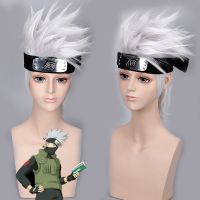 {AH Department Store}อะนิเมะ Hatake Kakashi คอสเพลย์ Wigs ฮาโลวีนปาร์ตี้เวทีเล่นเงินสีขาวสั้นผมเครื่องแต่งกาย Cos วิกผม