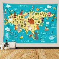 【CW】❅  Map Tapestry Wall Hanging Childrens Room Polyster Beach Polyester Thin Blanket Shawl