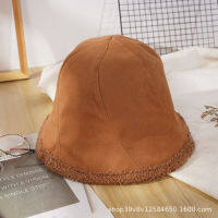 Double sided versatile Fisherman Hat Womens Plush basin hat for warmth cold and wind protection