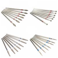 7pcs Diamond Milling Cutters For Manicure Pedicure Nail Drill Bit Foot Cuticle Clean Tools Nail File Grinding Head Accessories