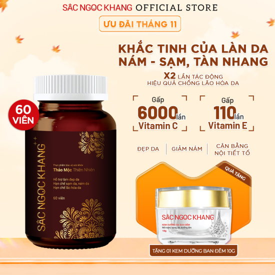 Viên uống sắc ngọc khang ++ giúp trẻ hóa làn da xua tan vết nám 60 viên - ảnh sản phẩm 1