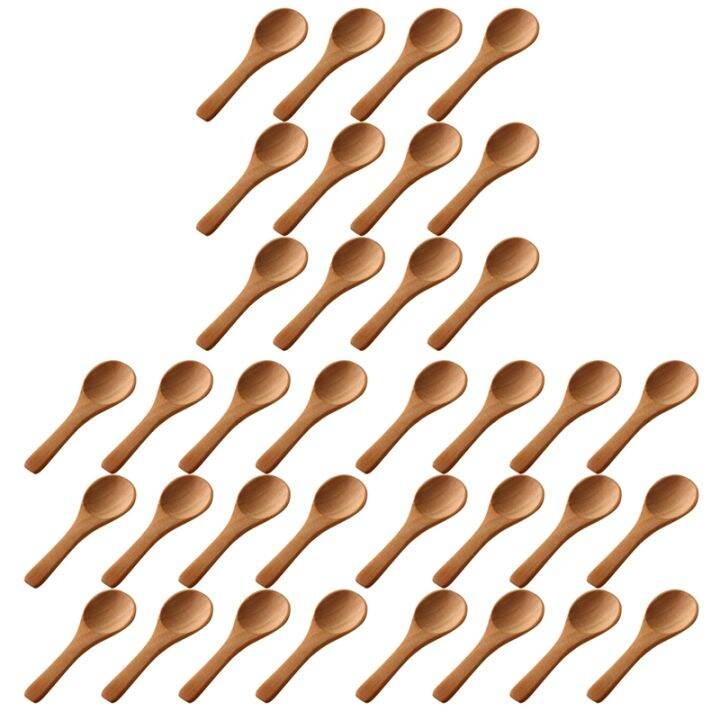 150 Pieces Small Wooden Spoons Mini Nature Spoons Wood Honey Teaspoon ...