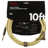 สายแจ็คกีตาร์  Fender Deluxe 10ft Straight/Angle Instrument Cable ,Tweed ยาว 3เมตร