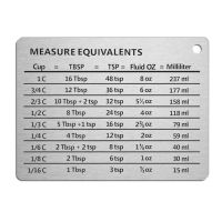 แผนภูมิการแปลงถ้วยตวงสำหรับครัวอุปกรณ์เสริมช้อนสำหรับทำอาหารตัวยึดแม่เหล็กบ้าน