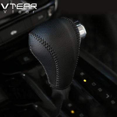 （black line）For Honda Vezel / HRV HR-V 2014-2019 Hand-stitched leather Handbrake leather case Shift sleeve Automatic gear case Gear stick decoration