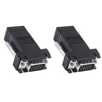 ตัวขยาย VGA Cat5e ผ่านอีเธอร์เน็ต/6สาย VGA กับ Rj45อะแดปเตอร์1080P VGA HD 15ขาตัวผู้ไปยัง RJ45สายแลนตัวเมียสำหรับต่อสายเคเบิลเครือข่าย