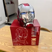 Hot Marvel Iron Man Autoking 1/1 Mk5 Helmet Remote And Voice Control Iron Man Automatic Helmet Mask With Led Light Boys Gift