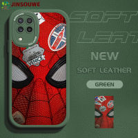 เคสมือถือ Jinsouwe เคส Galaxya22 Samsunga22 A22สำหรับ Samsung Galaxy สำหรับการ์ตูนเด็กหญิงเด็กชาย Spider-Man ปกหนัง PU