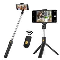 Portable Bluetooth-compatible Selfie Stick Foldable Phone Holder Retractable Mini Tripod with Wireless Remote Shutter for iPhone Selfie Sticks