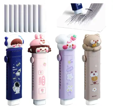 1PCs Long Strip Eraser Kawaii Stationery Eraser For Kids Novelty Cute  Eraser Writing Drawing Erasers School