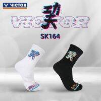 ทีมชาติ VICTOR Victory Kung Fu ของแท้ถุงเท้าเล่นแบดมินตันชายและหญิงชุดผ้าเช็ดตัวด้านล่างถุงเท้ากีฬาท่อสูง SK164