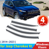 Deflectors สำหรับ Jeep Cherokee KL 5 V 2014 ~ 2023อุปกรณ์เสริมรถ Windows Visors Rain Eyebrow Guards Sun Visor กันสาด Trim 2019 2020