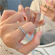 ESCOBAL💕แหวนเงินแท้ NIGHT LIGHT เพชรแถวอัญมณีมงคล แหวนเพชร cz แท้ แหวนแฟชั่น แหวนผู้หญิง แหวนปรับขนาดได้