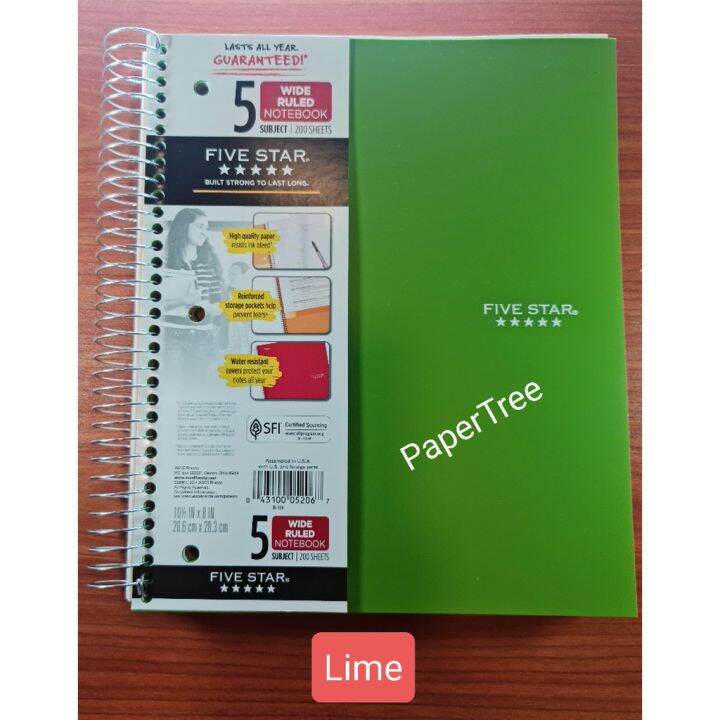 MEAD Five Star 5 Subject NB 10.5 x 8 200 sheets Lazada PH