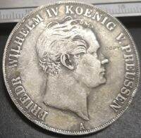 เยอรมันระบุ1844 2Thaler 3 1/2 Gulden-Friedrich Wilhelm Iv Copy เหรียญแผ่นเหล็ก