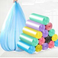 【cw】 100pc High Quality Trash Bags Garbage Bag Storage Kitchen Box 15pcs/roll Household Disposable PE Drawstring Handles ！