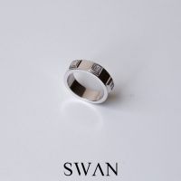 SWAN - Classic Baguette Ring แหวนเงินแท้ ฝังเพชรคิวบิกเซอร์โคเนีย cubic zirconia