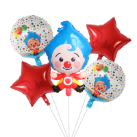 5pcs การ์ตูน plim plip Clown ฟอยล์บอลลูนชุด Happy Birthday PARTY Baby Shower ตกแต่ง Inflatable Helium glol ของเล่นเด็ก