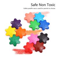12 Colors Non-toxic Wax Snowflake Shape Crayons for Toddler Baby Kids Washable Safe Painting Drawing Tool School Art Supply