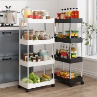 3/4 Tier Rolling Utility Cart Storage Shelf Movable Gap Storage Rack Kitchen Bathroom Slim Slide Organizer Shelf Livingroom Rack Picture Hangers Hooks