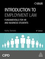 หนังสืออังกฤษ Introduction to Employment Law : Fundamentals for HR and Business Students (6TH) [Paperback]