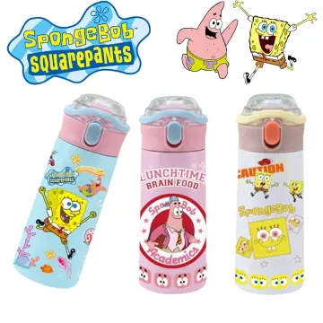 580ML Cartoon SpongeBob Children Water Bottle Portable Kids Water Sippy Cup  Outdoor Leakproof Feeding Cup with