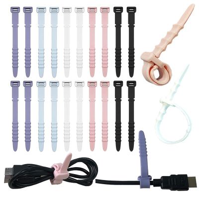 5Pcs Silicone Cable Organizer Wire Binding Data Cable Tie Management Cables Winder Holder For Mouse Earphone Wire Strap Ties