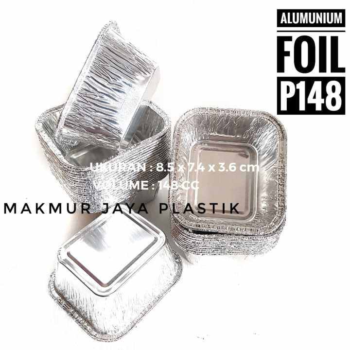 ALUMUNIUM FOIL CUP KOTAK P148 KEMASAN MAKANAN FOIL TRAY KOTAK PERSEGI