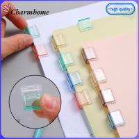 CHARMHOME 20PCS สำหรับนักเรียน เครื่องเขียนสเตชันเนอรี ที่หนีบยึดแฟ้ม โปร่งใสโปร่งใส มัลติฟังก์ชั่นการใช้งาน สร้างสรรค์และสร้างสรรค์ คลิปมุมมุม คลิปกระดาษจดหมาย แฟ้มกระดาษสำหรับทดสอบ คลิปแบบกด