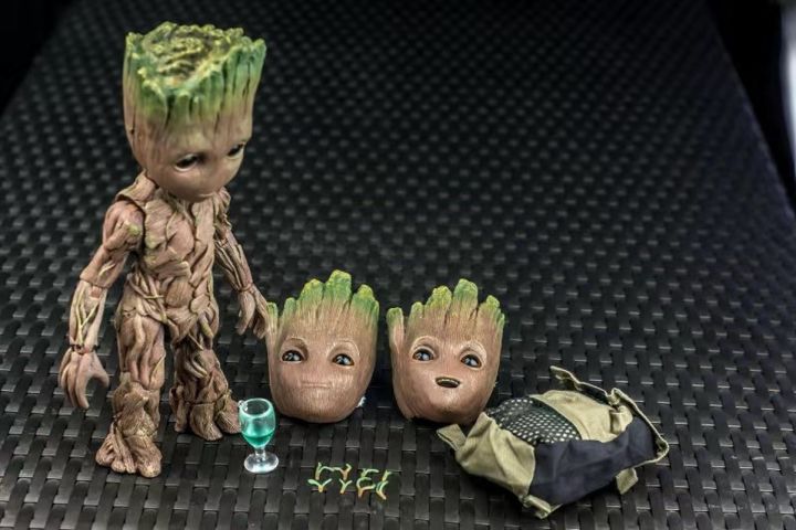 the-avengers-groot-ต้นไม้ขนาดเล็กผู้ชายอะนิเมะตัวละครภาพยนตร์หุ่นโมเดลข้อต่อที่เคลื่อนไหวได้โมเดลน่ารักของขวัญวันหยุดสำหรับเด็ก