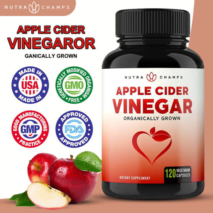 Mga Organic na Apple Cider Vinegar Capsules (120 Capsules) na may Prebiotics Apple Cider