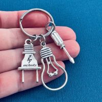 New Light Bulb Screwdriver Plug Keychain Electrician Gift Electrical Property Maintenance Personnel Keychain Nails Screws Fasteners