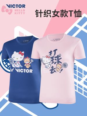 Victor Victory 2023ชุดกีฬาแบดมินตันใหม่แขนสั้นกีฬากันลมเสื้อยืดวิ่งทันสมัย