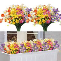 1 Bundles Outdoor Artificial Daisies Fake Flowers UV Resistant Shrubs Hanging Plants Garden Porch Home Wedding Farmhouse Decor