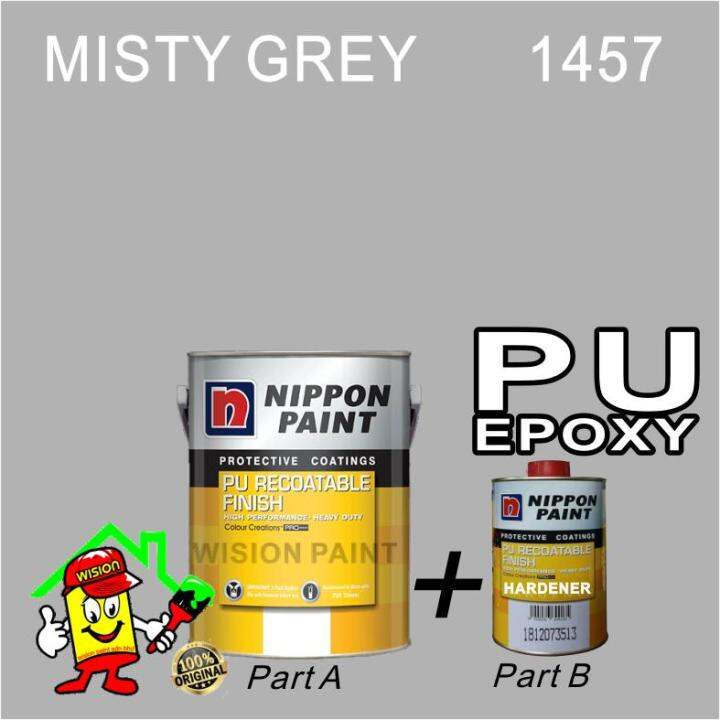 MISTY GREY 1457 ( 1L ) PU RECOATABLE FINISH GLOSS NIPPON PAINT