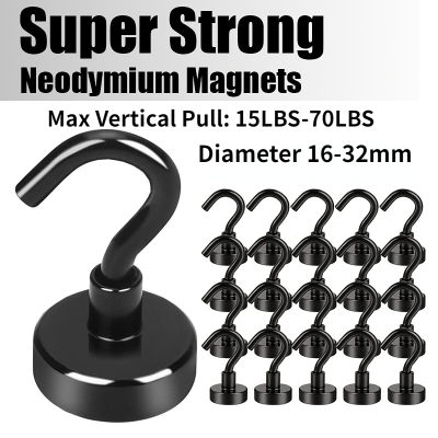 1Pcs Strong #Magnetic* Hook Heavy Duty #Magnet* Coating #Neodymium Hooks for Kitchen Garage Grill Cup Key Hanger