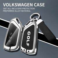 【LZ】℡  Zinc Alloy Leather Car Key Case Capa Shell Protector para VW Volkswagen Golf 6 Golf 8 Golf 7 Golf 7.5 Acessórios do carro Moda