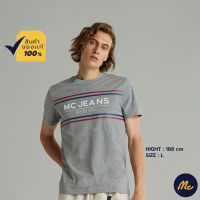 Mc Jeans เสื้อยืดแขนสั้นผู้ชาย คอกลม สีเทา ผ้านุ่ม ระบายอากาศได้ดี MTSZ869